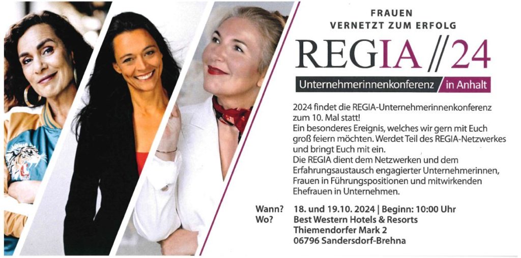 Von Frauen für Frauen: Die REGIA//24 Unternehmerinnenkonferenz lädt ein!